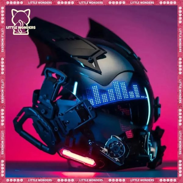 New Cyberpunk Helmet Mask Samurai Robot Tech Shinobi Special Punk Techwear With Led Light Cosplay Mask Toy kids Christmas Gifts